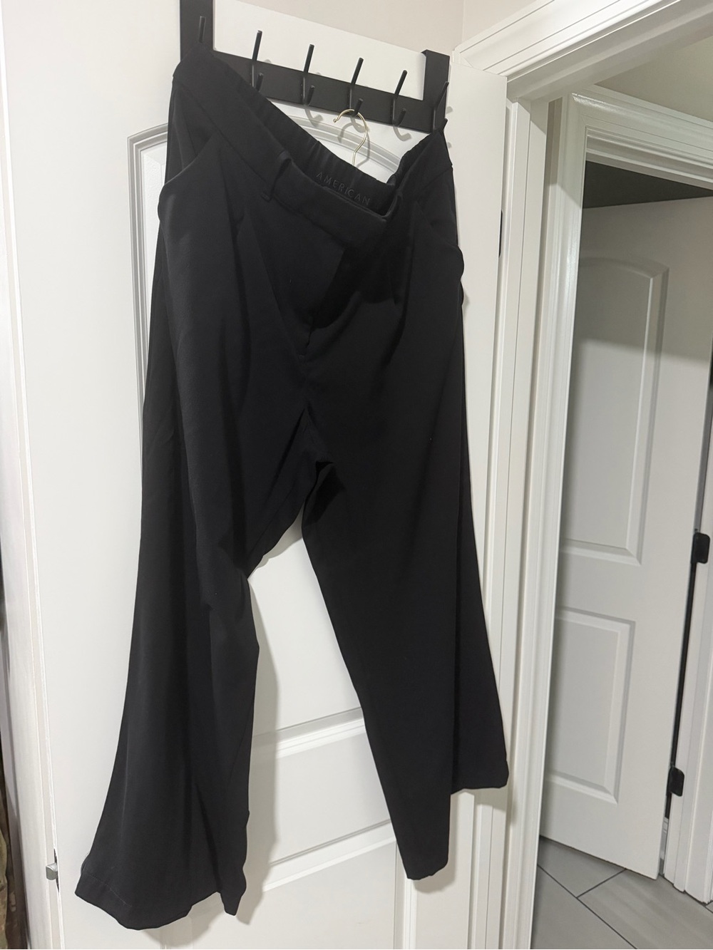American Eagle Outfitters Black Wide-Leg Trousers